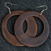 Dark Brown Wooden Earrings