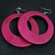 Pink Wooden Earrings