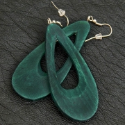 Green Wooden Earrings