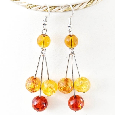 Earrings "Amber Beads"