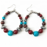 Earrings "Turquoise and Brown"