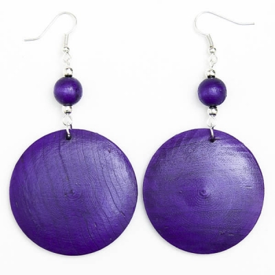 Violet Wooden Earrings