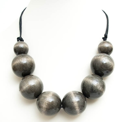 Necklace "Grey Beads"