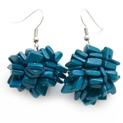 Earrings "Blue Squares"