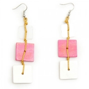 Earrings "Three Colored Tiles"
