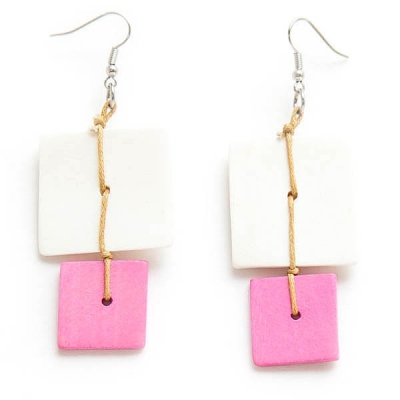 Earrings "Two Colored Tiles"