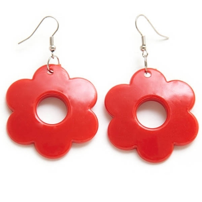 Earrings "Red Flower"