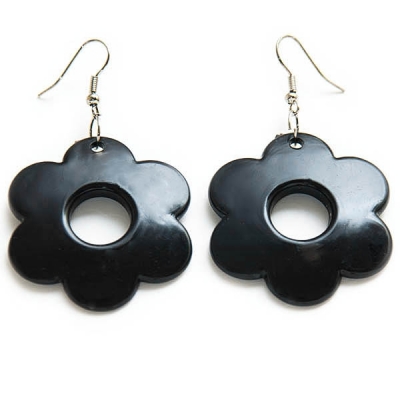 Earrings "Black Flower"