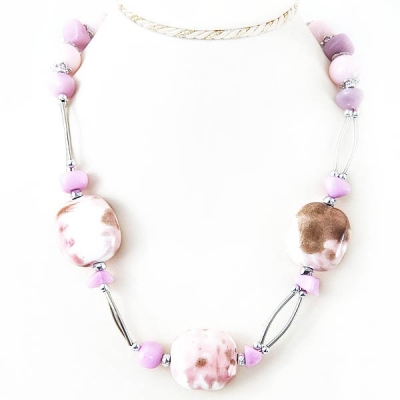 Necklace "Pale Pink Stone"